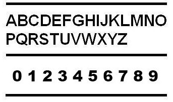 Znak do automatického důlčíku Abeceda A-Z + Číslice 0-9 + Symboly - Obrázek 3